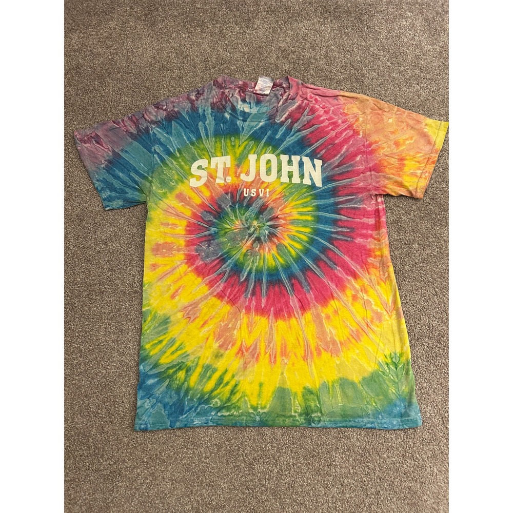 St John USVI T-Shirt Unisex Medium Multi-Color Excellent Tie Dye Graphic